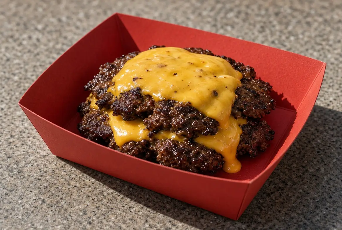 Flying Dutchman In-N-Out: Calories, Price and How to Order (2026) 2 Flying Dutchman two smash beef patties and melted American cheese in a red paper boat
